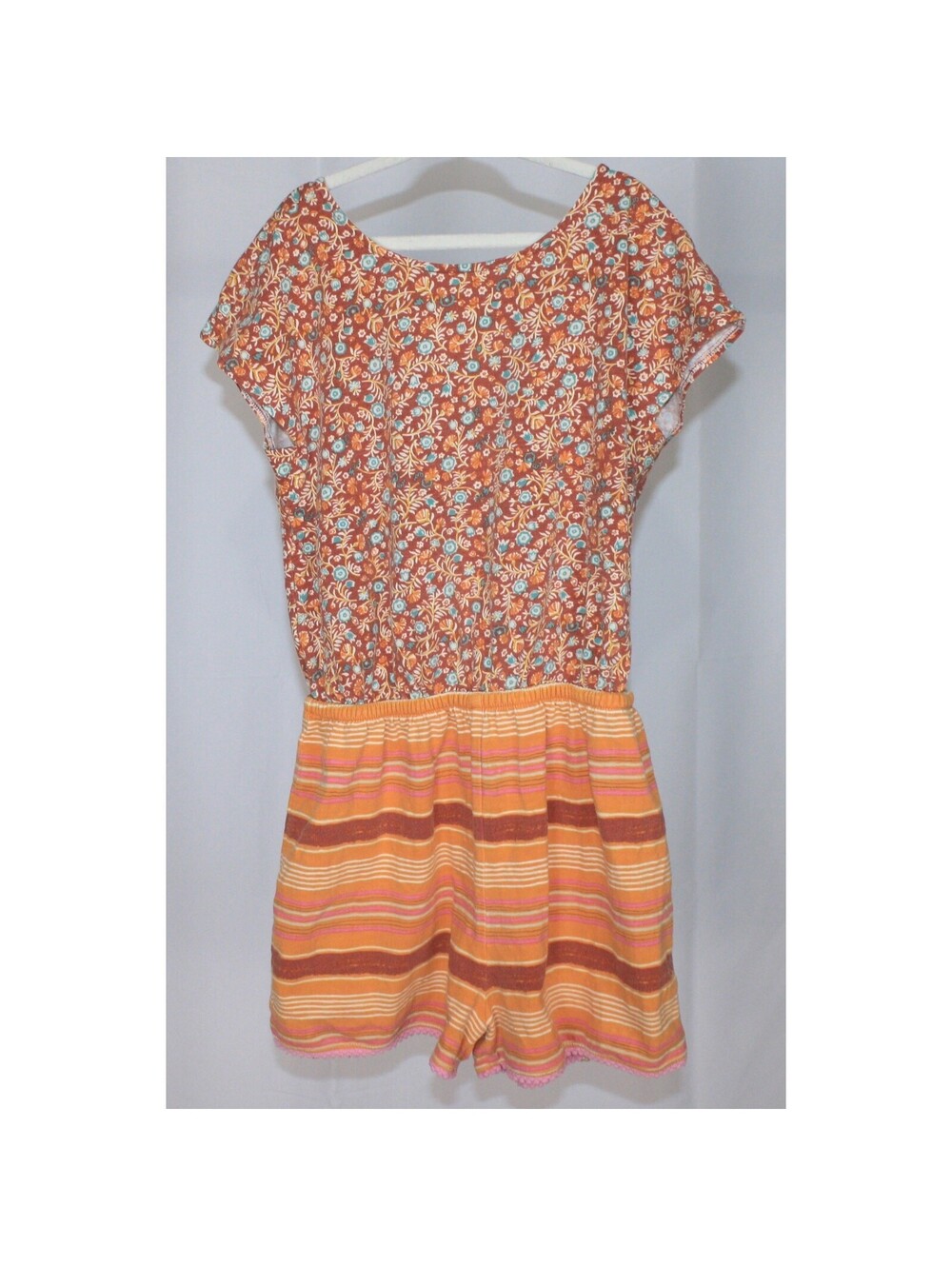 Matilda Jane Floral Stripe Romper Girls Size 8 One Piece